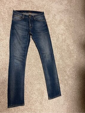 Men's Nudie Blue Slim Straight Jeans - 31x36